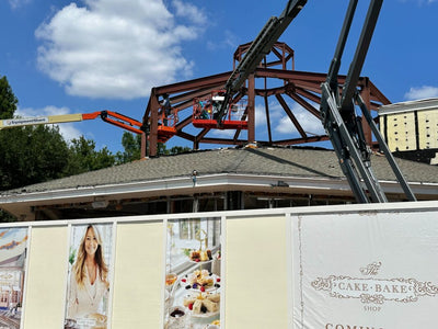 New Tower Frame Constructed on Cake Bake Shop at Disney’s BoardWalk Inn
