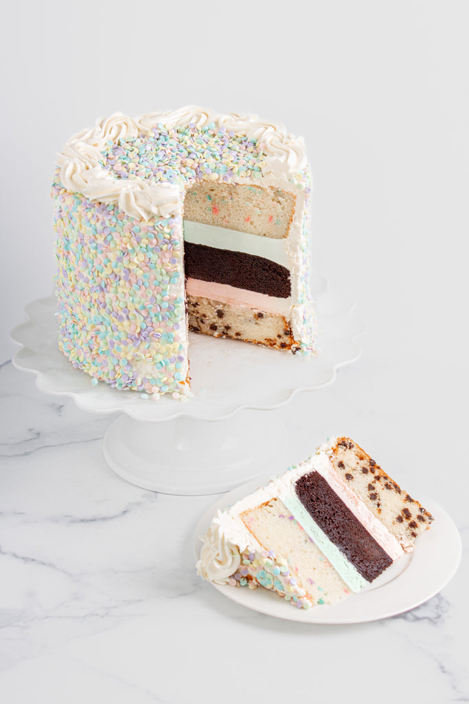 Celebration Cake — vanilla almond confetti cake with Pixie Fetti® frosting