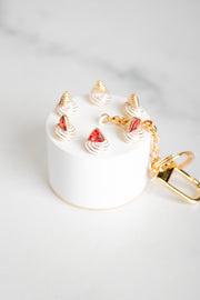 Raspberry Champagne Cake Keychain