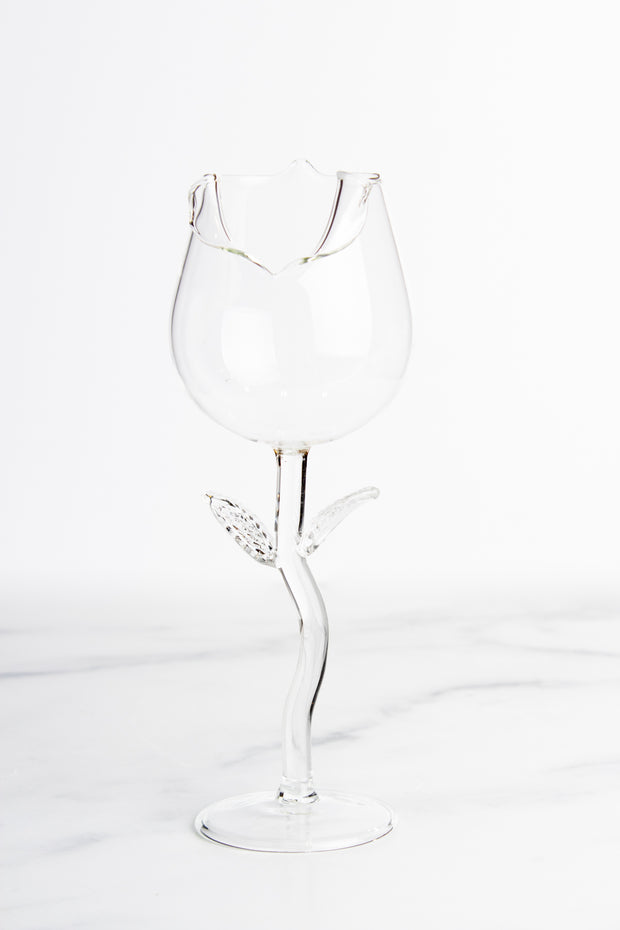 Transparent Rose Wine Glass