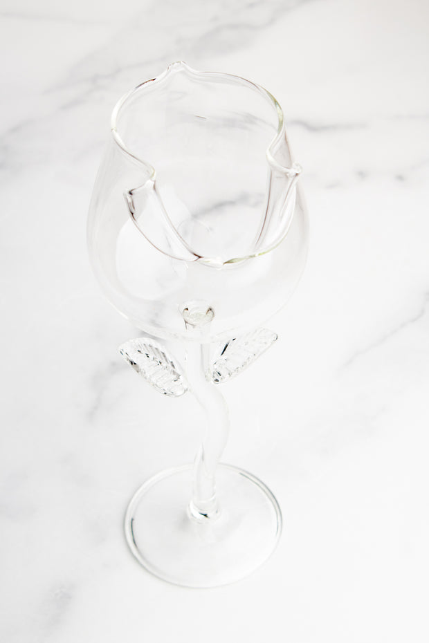 Transparent Rose Wine Glass