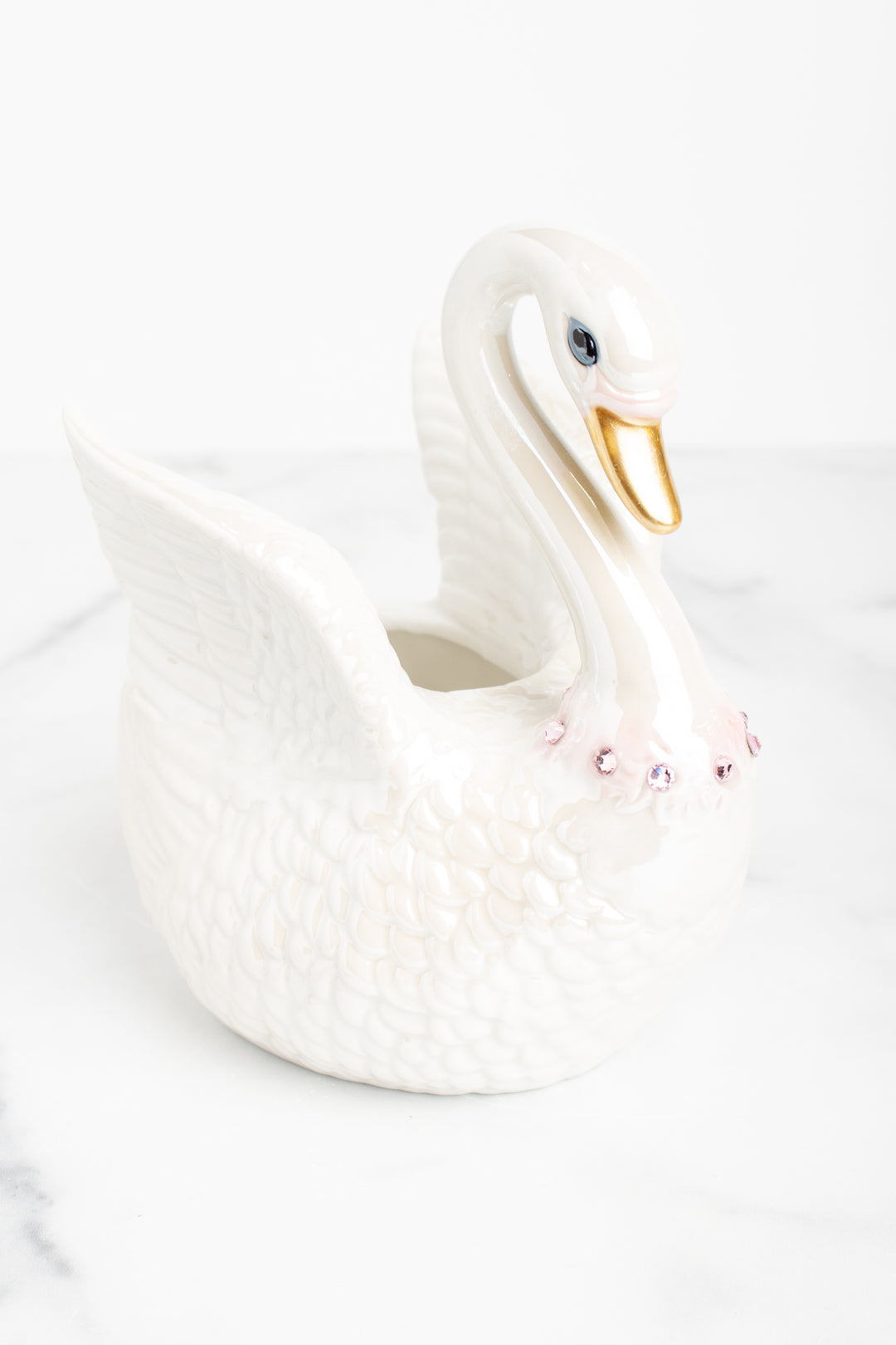 Gwendolyn's Romantic Rose Garden Porcelain Swan Cup & Bowl – The