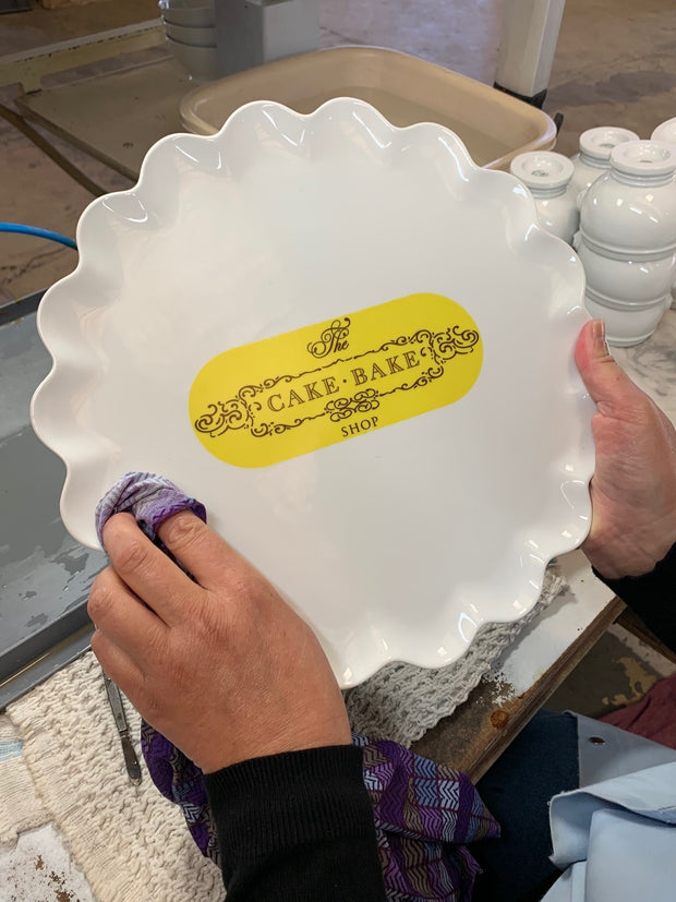 Cake Bake Shop's Custom Pillivuyt French Porcelain Cake Stand