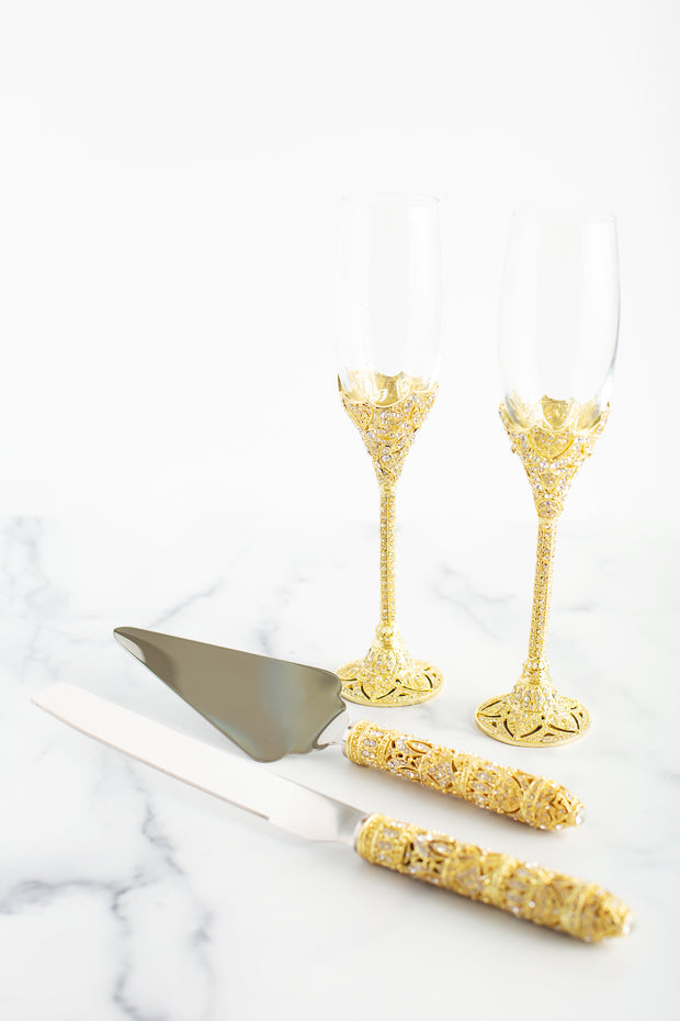 The Cake Bake Shop's Gold Wedding Serving Set