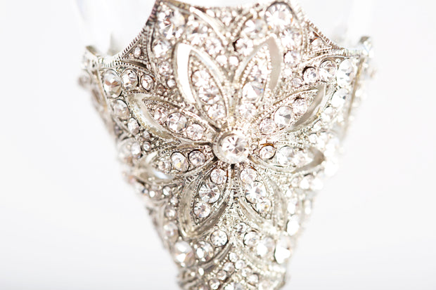 The Cake Bake Shop's Silver Wedding Champagne Flute Set