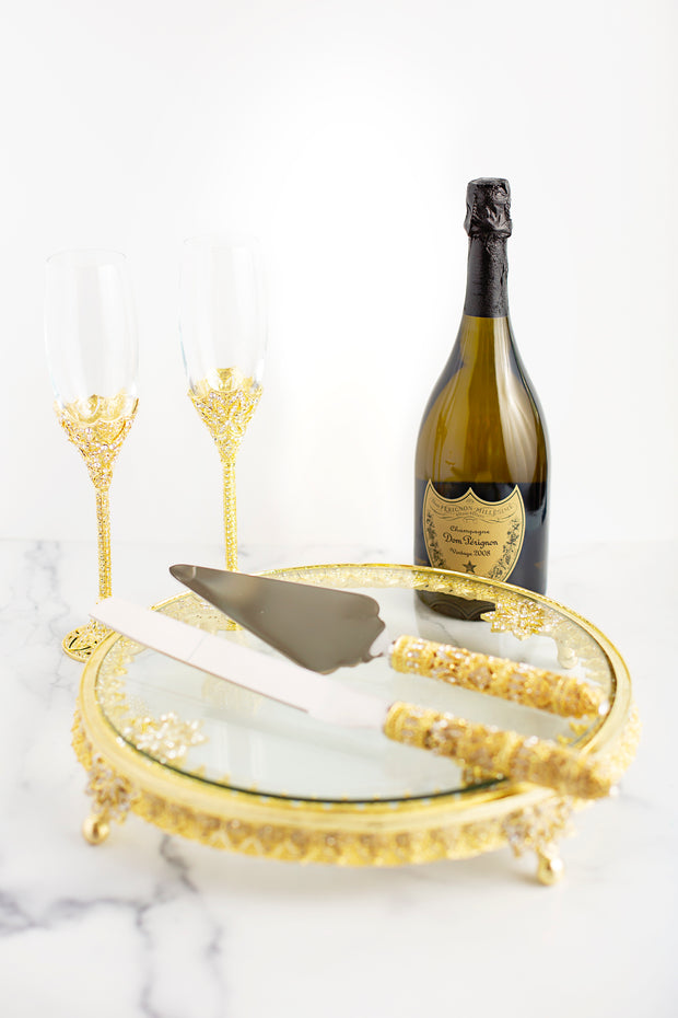 The Cake Bake Shop's Gold Wedding Serving Set