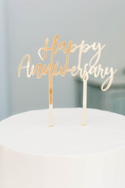 Happy Anniversary Acrylic Cake Topper