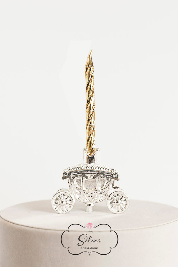 Silver Celebration Candle Holders Princess Carriage Collection