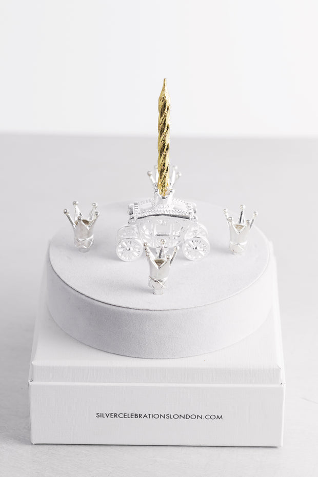 Silver Celebration Candle Holders Princess Carriage Collection