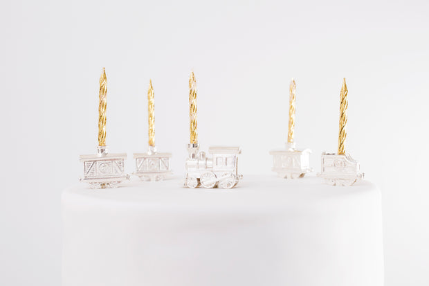 Silver Celebration Candle Holders Train Car Collection